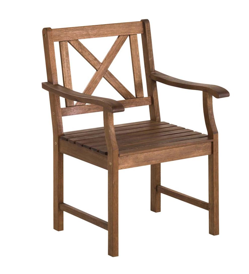 Plow &amp; Hearth Wood Furniture | Outdoor Living Claremont Outdoor Dining Furniture, Eucalyptus Table And Chairs