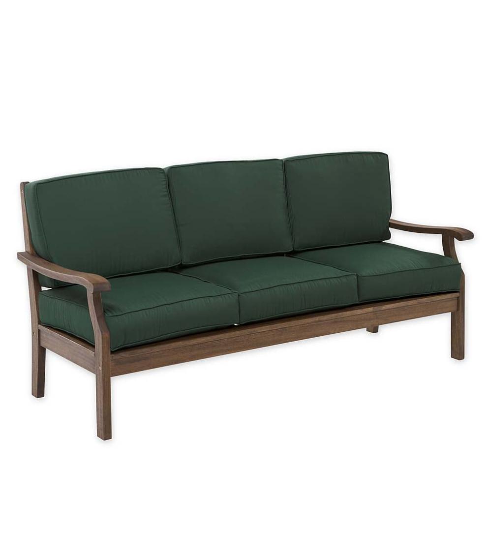 Plow &amp; Hearth Wood Furniture | Outdoor Living Claremont Seating Collection, Eucalyptus Wood Outdoor Furniture