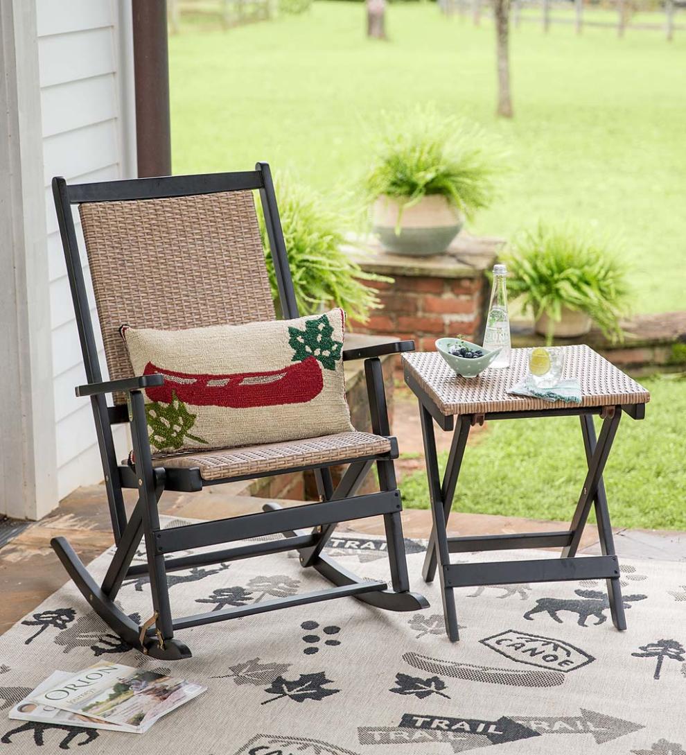 Plow &amp; Hearth Wood Furniture | Outdoor Living Claytor Folding Eucalyptus Outdoor Furniture