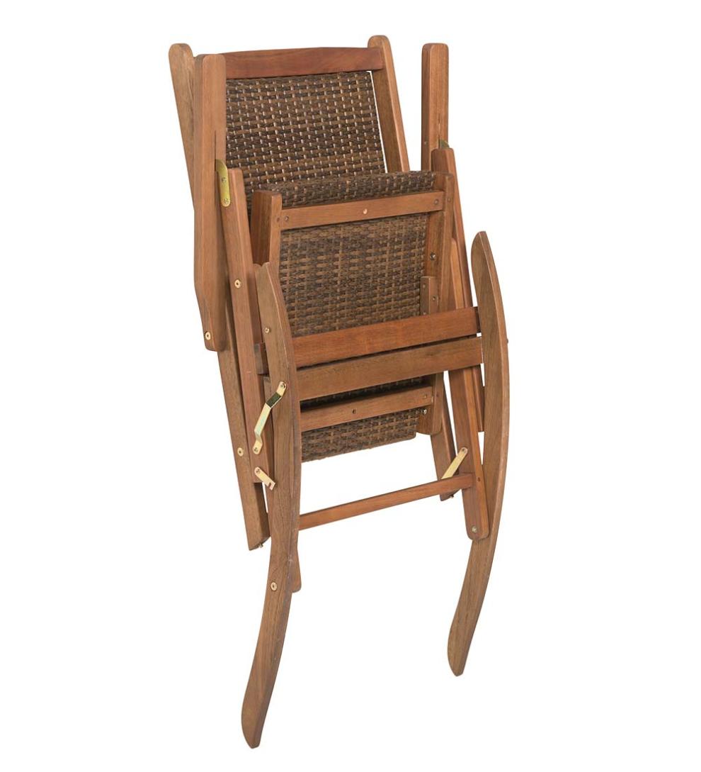 Plow &amp; Hearth Wood Furniture | Outdoor Living Claytor Folding Eucalyptus Outdoor Furniture