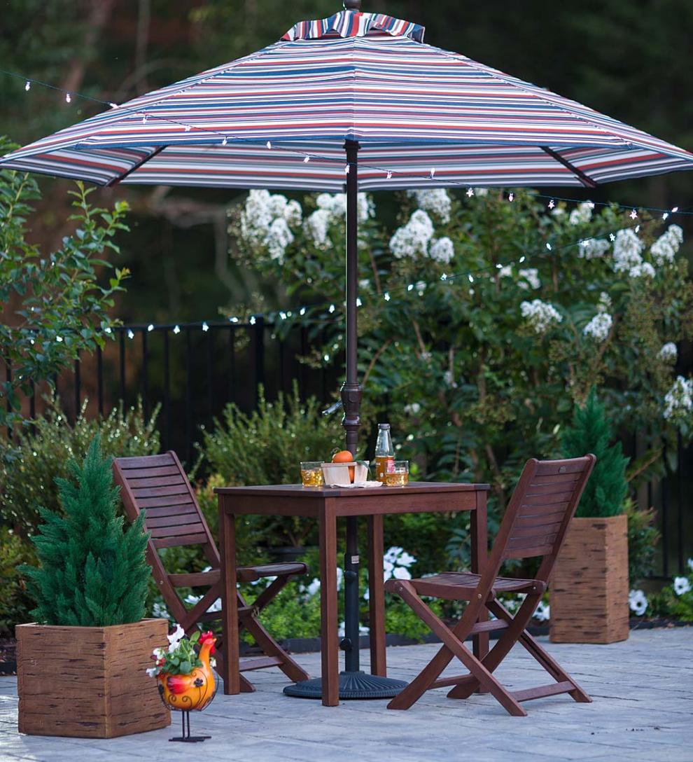Plow &amp; Hearth Wood Furniture | Outdoor Living Eucalyptus Wood Outdoor Bistro Furniture