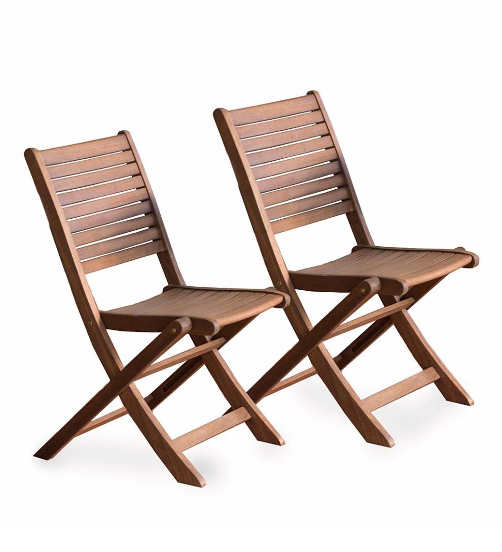 Plow &amp; Hearth Wood Furniture | Outdoor Living Eucalyptus Wood Outdoor Bistro Furniture