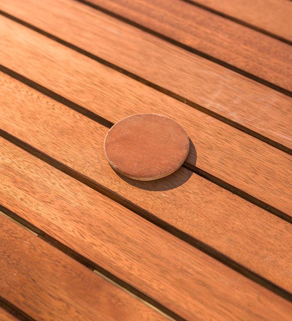 Plow &amp; Hearth Wood Furniture | Outdoor Living Eucalyptus Wood Outdoor Bistro Furniture