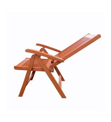 Plow &amp; Hearth Wood Furniture | Outdoor Living Forest Stewardship Council Certified Eucalyptus 5-Position Reclining Chair