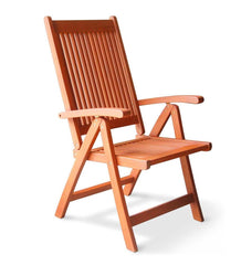 Plow &amp; Hearth Wood Furniture | Outdoor Living Forest Stewardship Council Certified Eucalyptus 5-Position Reclining Chair