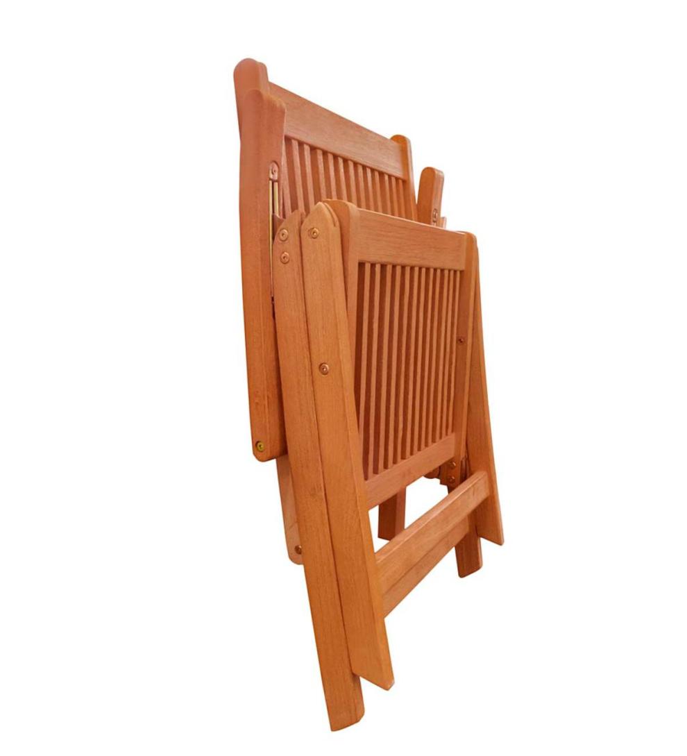 Plow &amp; Hearth Wood Furniture | Outdoor Living Forest Stewardship Council Certified Eucalyptus 5-Position Reclining Chair