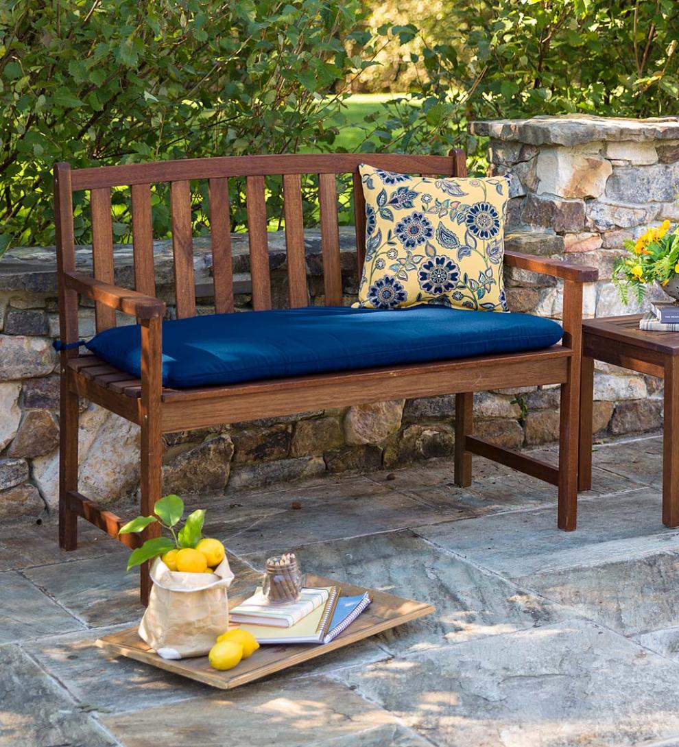 Plow &amp; Hearth Wood Furniture | Outdoor Living Lancaster Eucalyptus Wood Bench - Natural