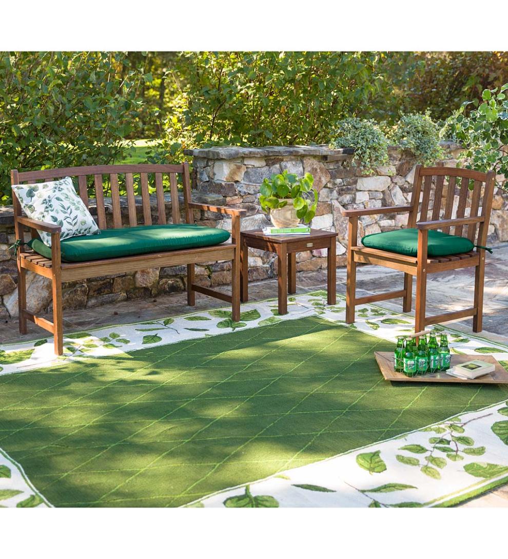 Plow &amp; Hearth Wood Furniture | Outdoor Living Lancaster Eucalyptus Wood Bench - Natural