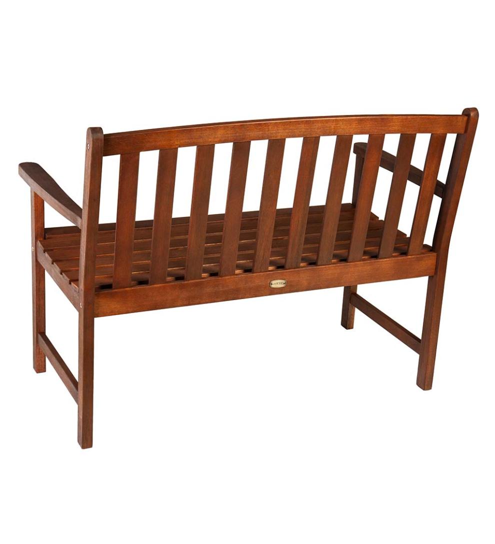 Plow &amp; Hearth Wood Furniture | Outdoor Living Lancaster Eucalyptus Wood Bench - Natural