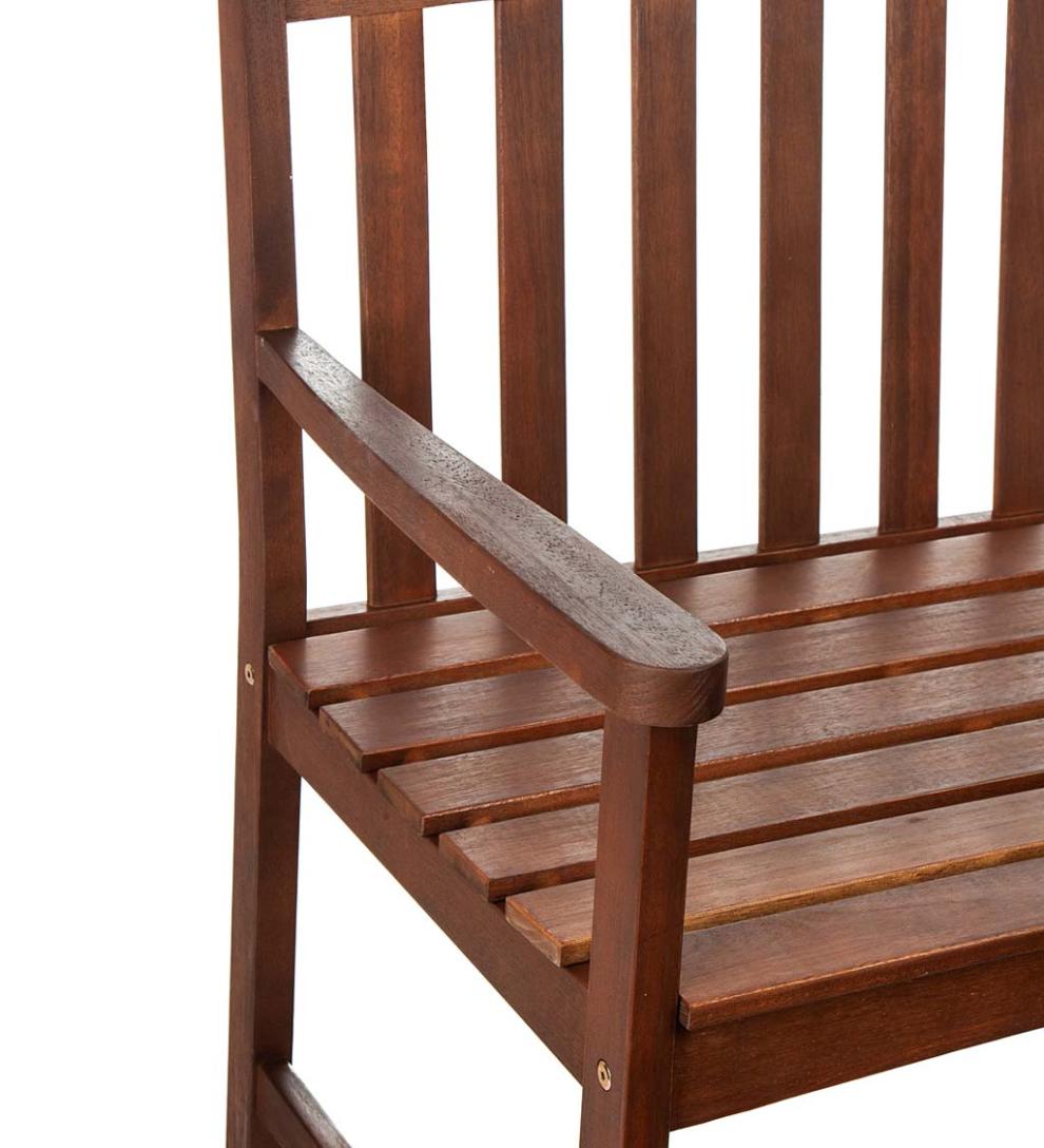 Plow &amp; Hearth Wood Furniture | Outdoor Living Lancaster Eucalyptus Wood Bench - Natural