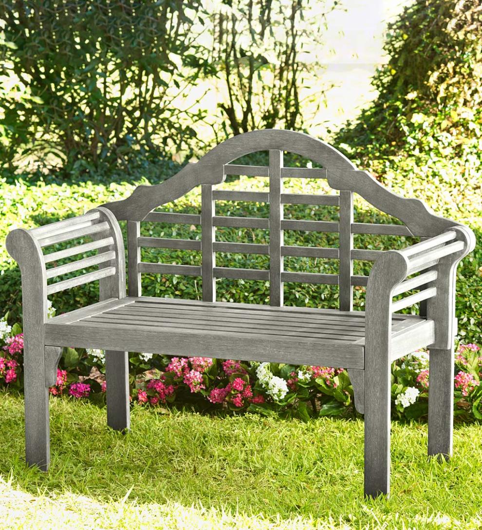 Plow &amp; Hearth Wood Furniture | Outdoor Living Lutyens Wood Garden Bench - Black