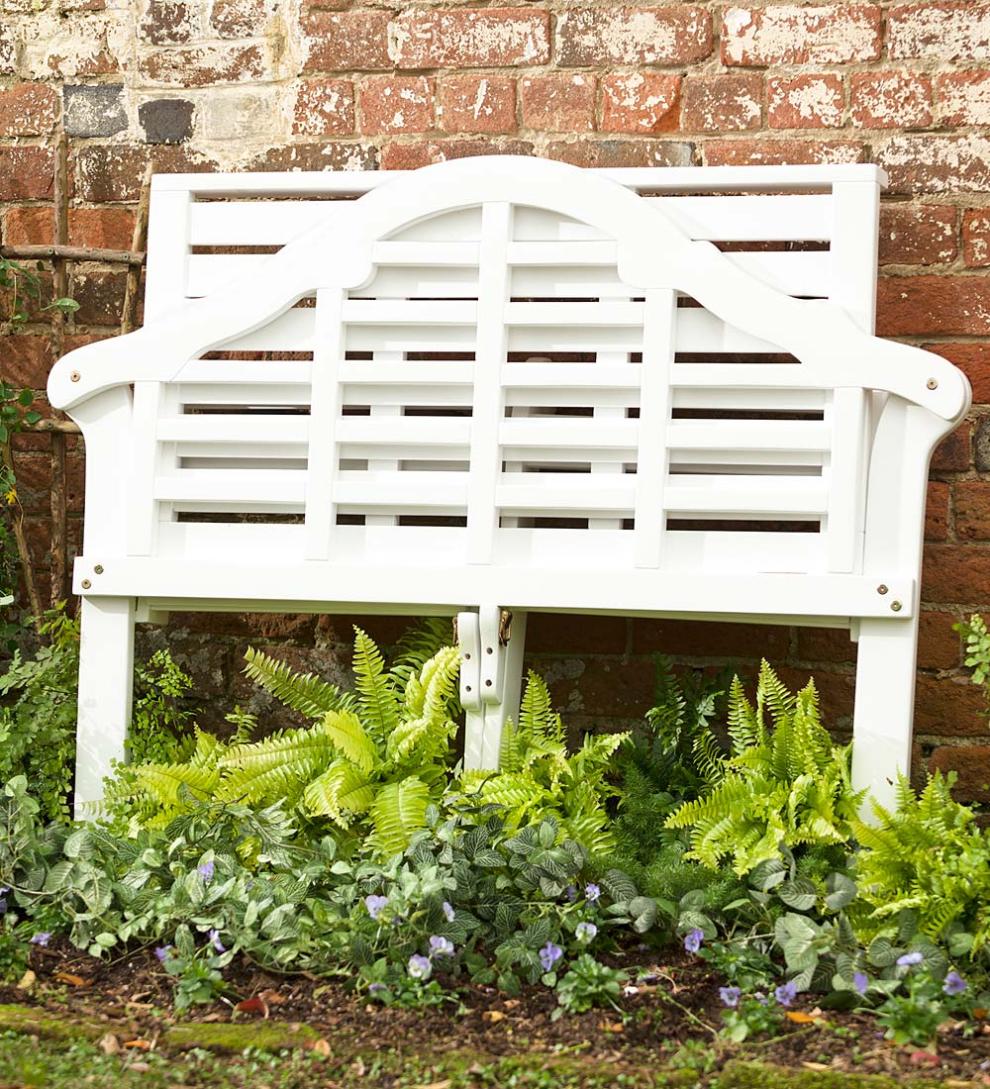 Plow &amp; Hearth Wood Furniture | Outdoor Living Lutyens Wood Garden Bench - Black