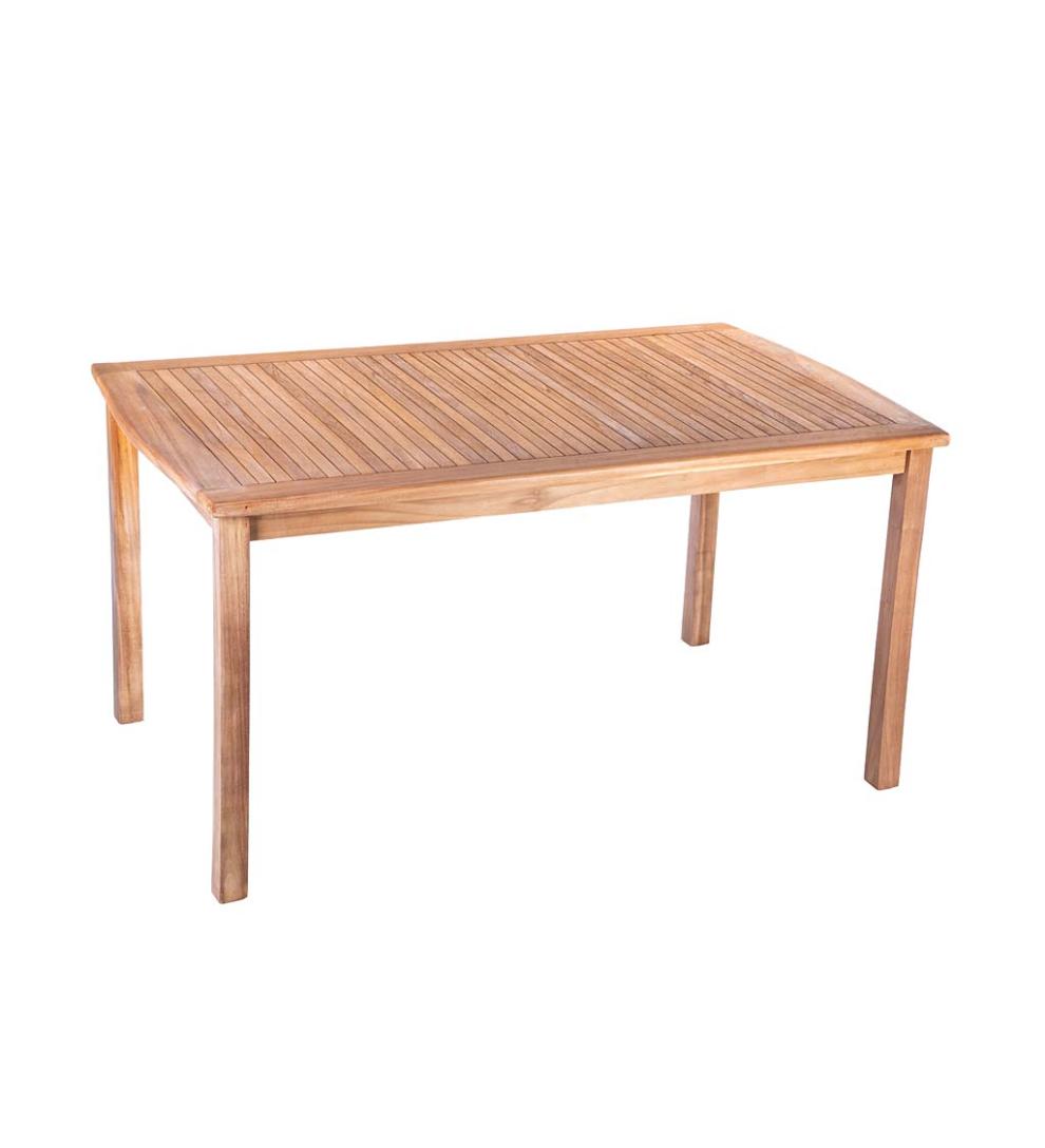 Plow &amp; Hearth Wood Furniture | Outdoor Living Rectangular Teak Dining Table