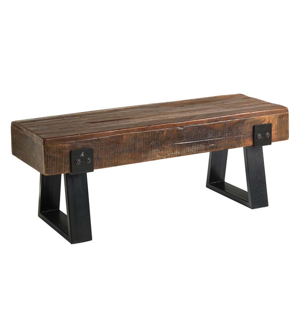 Plow &amp; Hearth Wood Furniture | Outdoor Living Richland Indoor/Outdoor Reclaimed Wood Bench