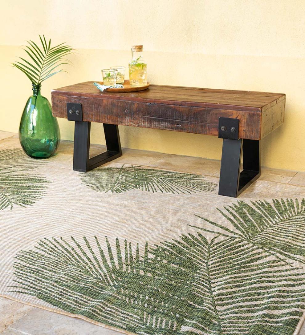 Plow &amp; Hearth Wood Furniture | Outdoor Living Richland Indoor/Outdoor Reclaimed Wood Bench