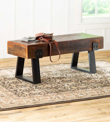 Plow &amp; Hearth Wood Furniture | Outdoor Living Richland Indoor/Outdoor Reclaimed Wood Bench