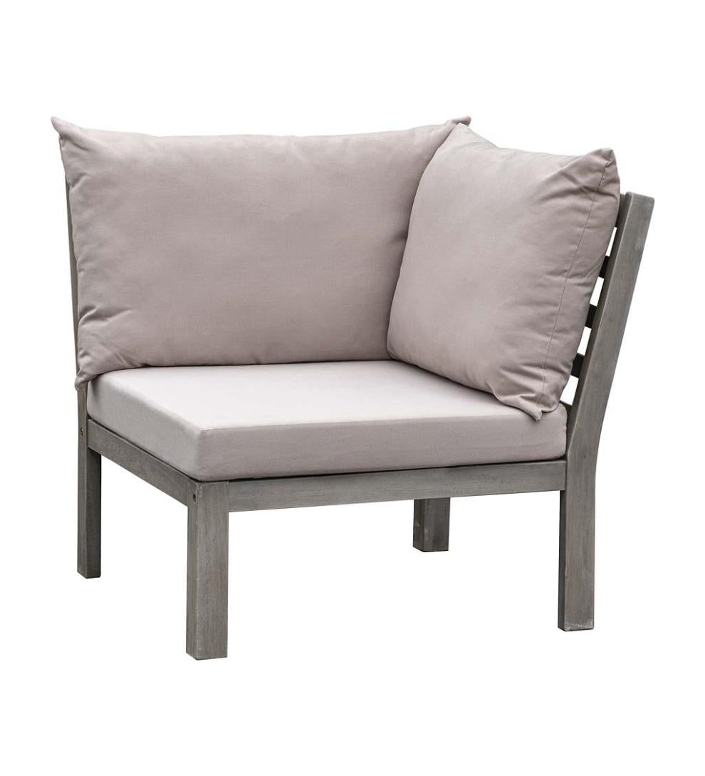 Plow &amp; Hearth Wood Furniture | Outdoor Living Ridgewind Outdoor Sectional Sofa Seating Set With Cocktail Table