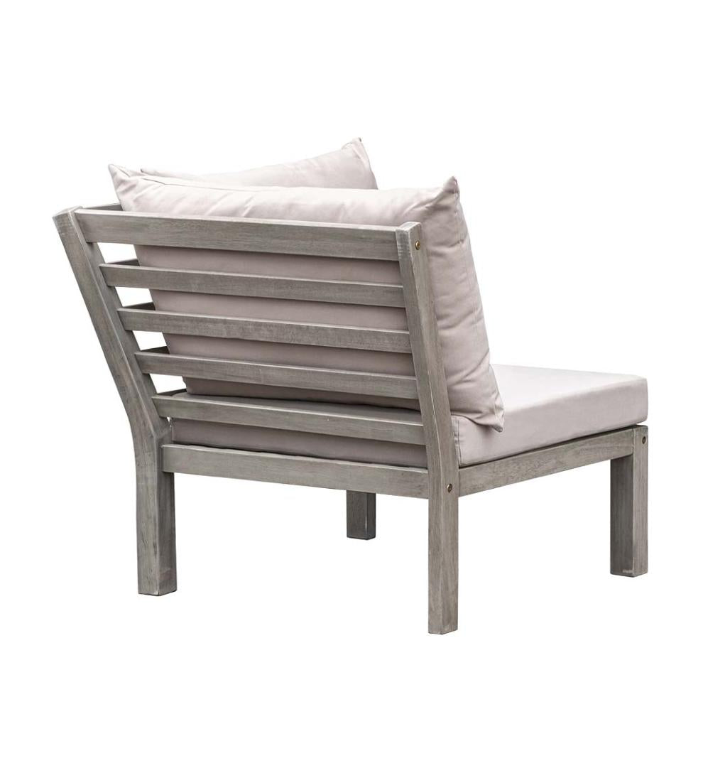 Plow &amp; Hearth Wood Furniture | Outdoor Living Ridgewind Outdoor Sectional Sofa Seating Set With Cocktail Table