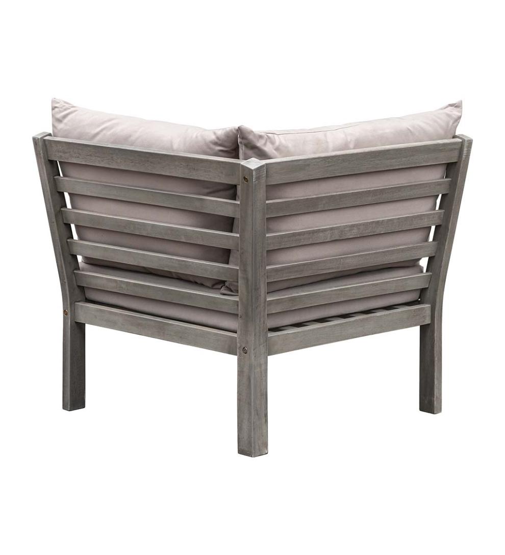 Plow &amp; Hearth Wood Furniture | Outdoor Living Ridgewind Outdoor Sectional Sofa Seating Set With Cocktail Table