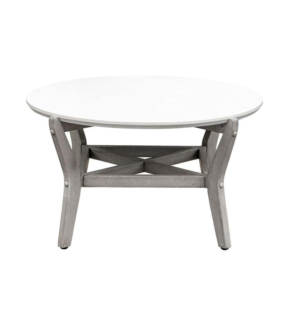 Plow &amp; Hearth Wood Furniture | Outdoor Living Ridgewind Outdoor Sectional Sofa Seating Set With Cocktail Table