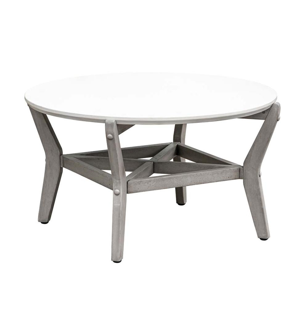 Plow &amp; Hearth Wood Furniture | Outdoor Living Ridgewind Outdoor Sectional Sofa Seating Set With Cocktail Table