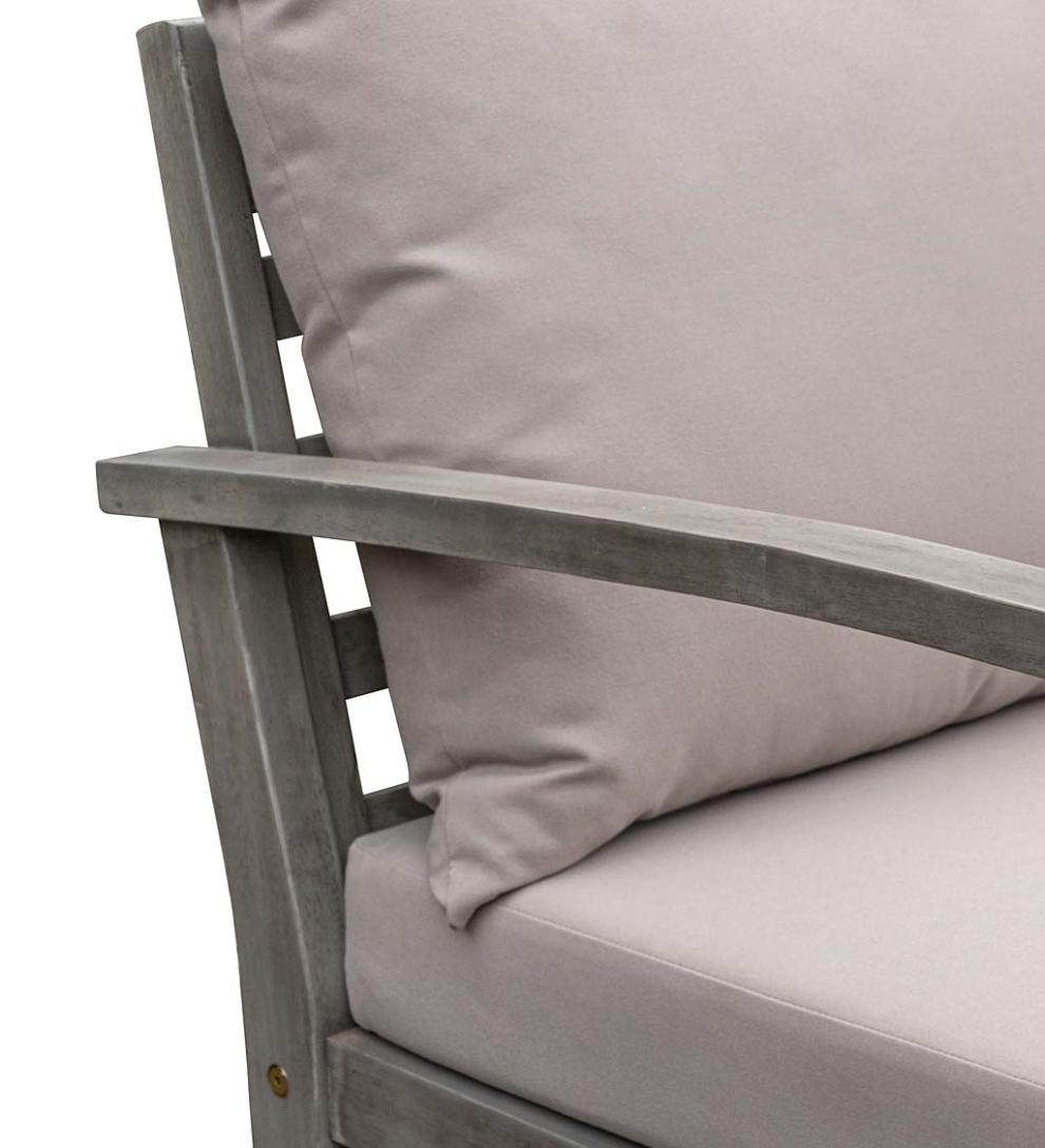 Plow &amp; Hearth Wood Furniture | Outdoor Living Ridgewind Outdoor Sectional Sofa Seating Set With Cocktail Table