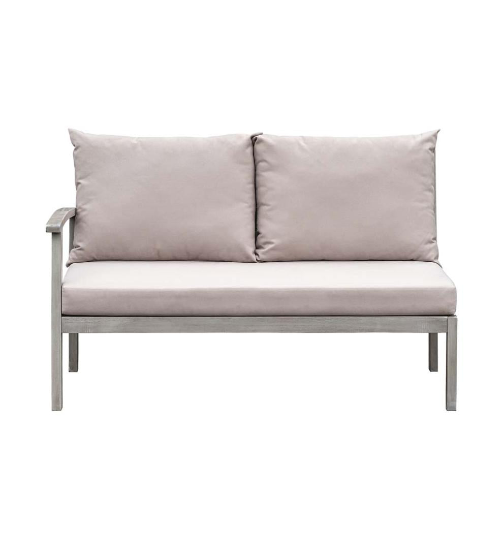 Plow &amp; Hearth Wood Furniture | Outdoor Living Ridgewind Outdoor Sectional Sofa Seating Set With Cocktail Table