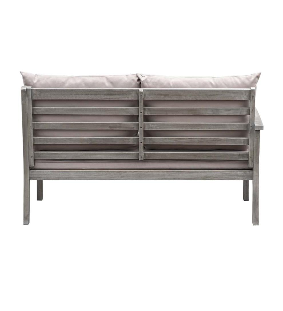 Plow &amp; Hearth Wood Furniture | Outdoor Living Ridgewind Outdoor Sectional Sofa Seating Set With Cocktail Table