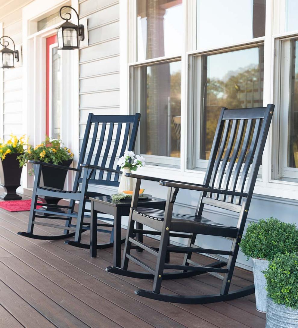 Plow &amp; Hearth Wood Furniture | Outdoor Living Slatted Wooden Porch Furniture
