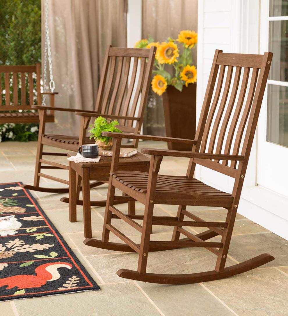 Plow &amp; Hearth Wood Furniture | Outdoor Living Slatted Wooden Porch Furniture