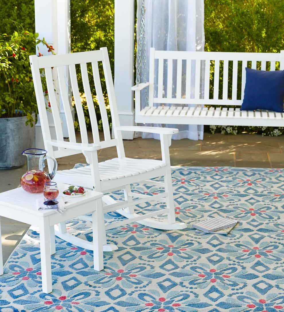 Plow &amp; Hearth Wood Furniture | Outdoor Living Slatted Wooden Porch Furniture