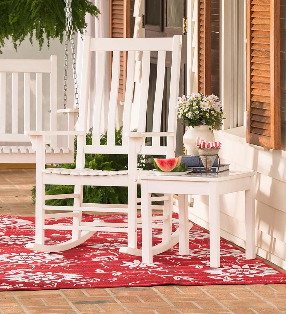 Plow &amp; Hearth Wood Furniture | Outdoor Living Slatted Wooden Porch Furniture
