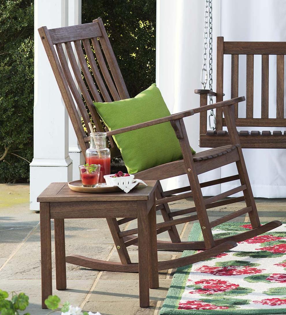 Plow &amp; Hearth Wood Furniture | Outdoor Living Slatted Wooden Porch Furniture