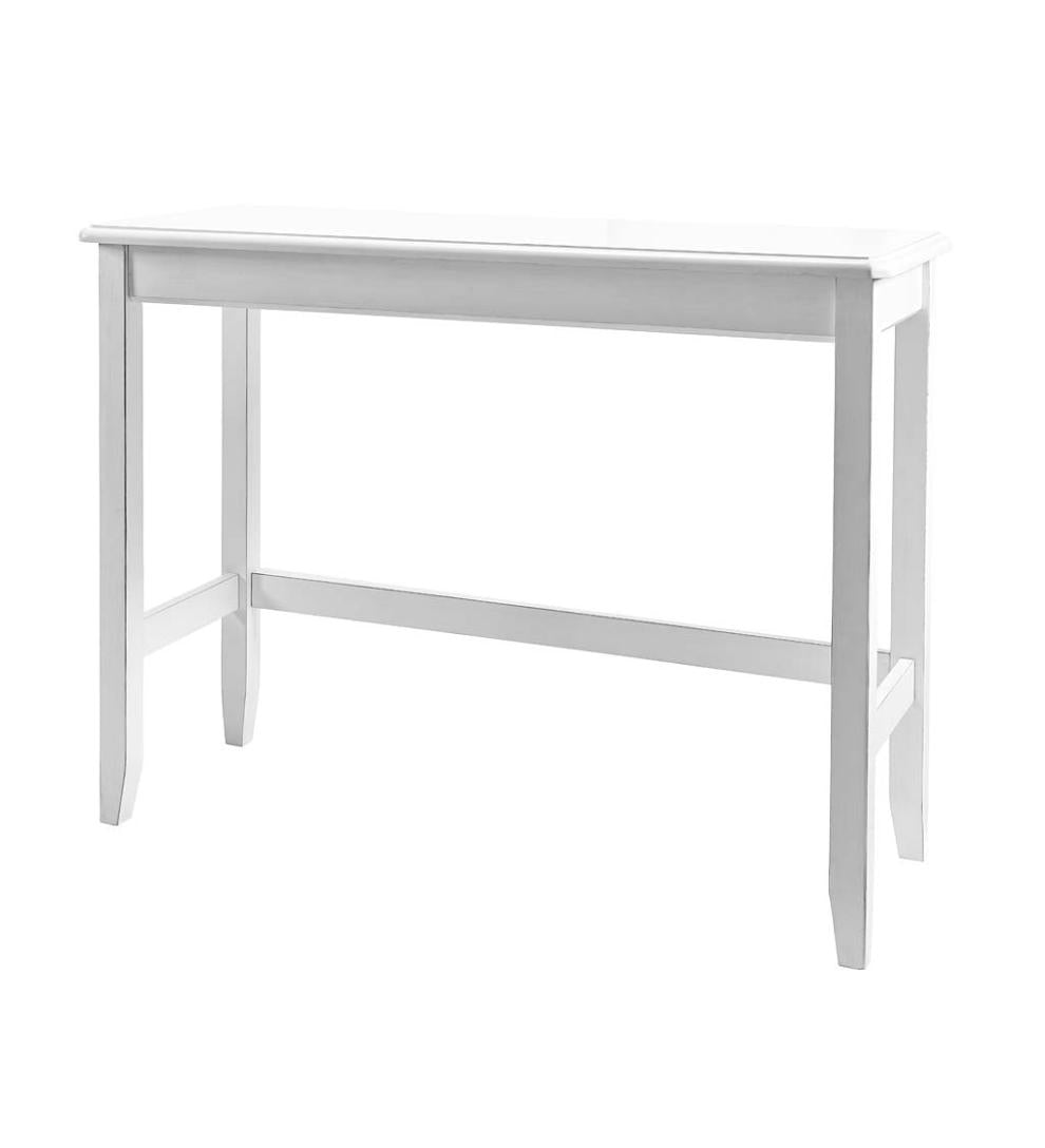 Plow &amp; Hearth Wood Furniture | Outdoor Living Sofa Table Set With Saddle Seat Stools - Espresso