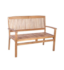 Plow &amp; Hearth Wood Furniture | Outdoor Living Teak Bench With Arm Rests