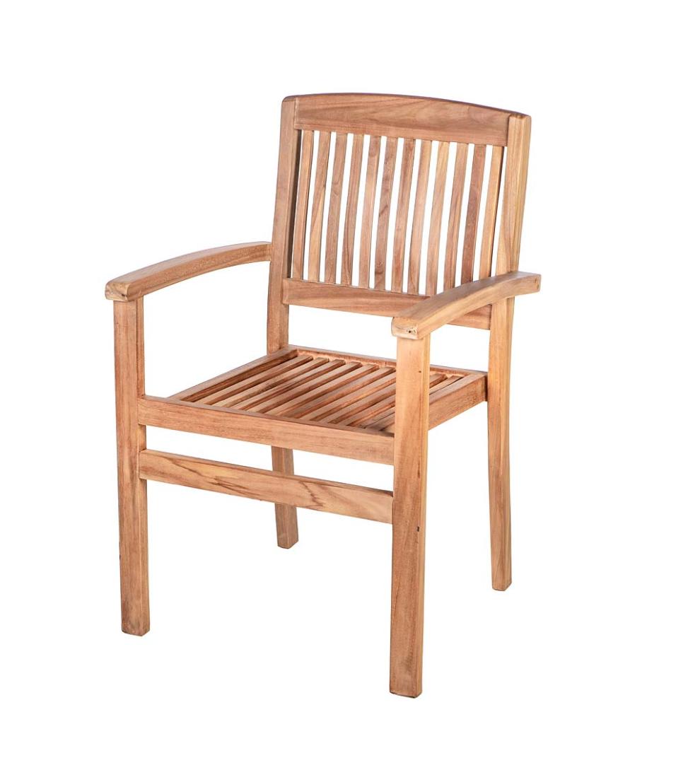 Plow &amp; Hearth Wood Furniture | Outdoor Living Teak Chat Set, 3-Piece