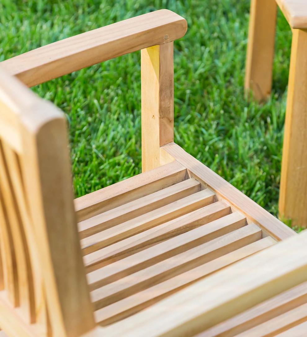 Plow &amp; Hearth Wood Furniture | Outdoor Living Teak Seating Set, 4-Piece