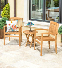 Plow &amp; Hearth Wood Furniture | Outdoor Living Teak Wood Chairs, Set Of 2