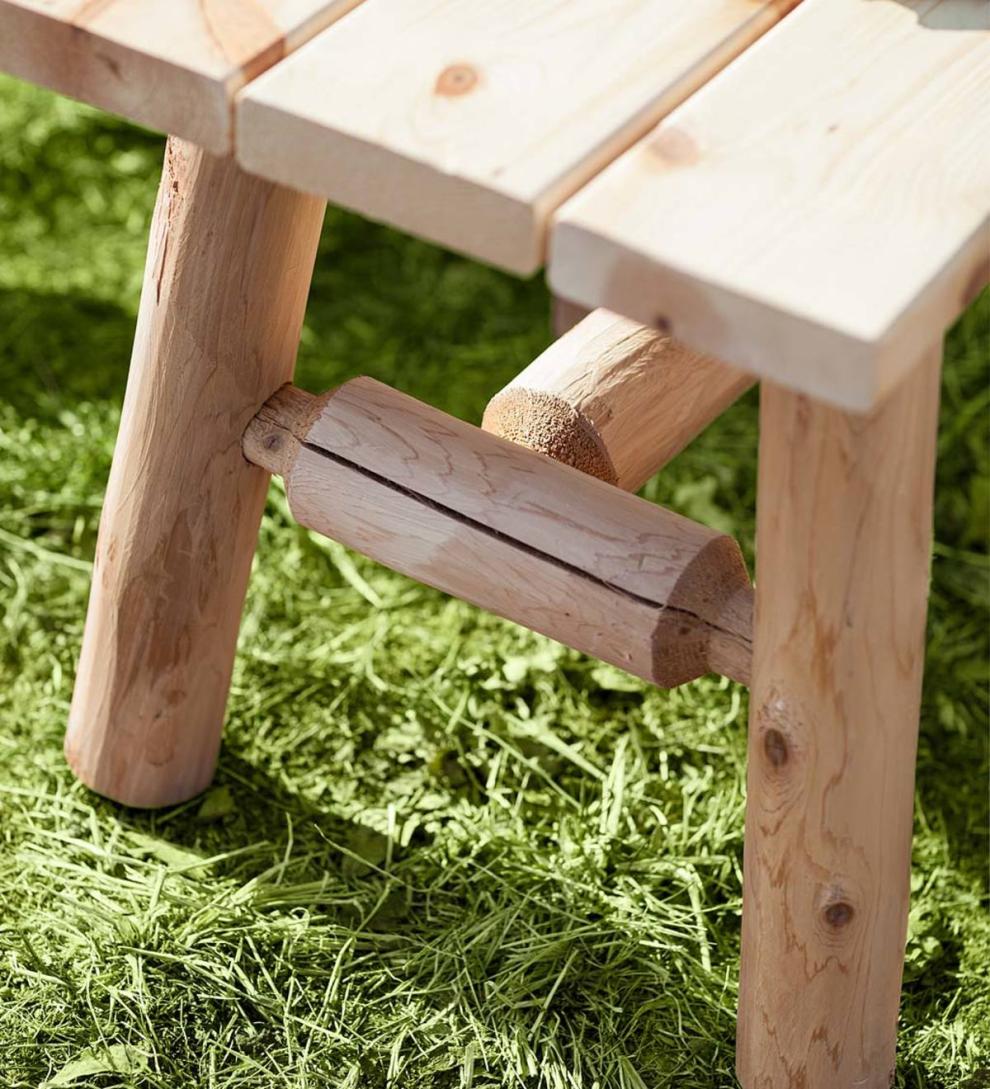 Plow &amp; Hearth Wood Furniture | Outdoor Living Usa-Made Northern White Cedar Log Outdoor Furniture