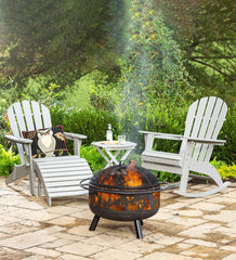 Plow &amp; Hearth Wood Furniture | Outdoor Living Wooden Adirondack Rocker - Black