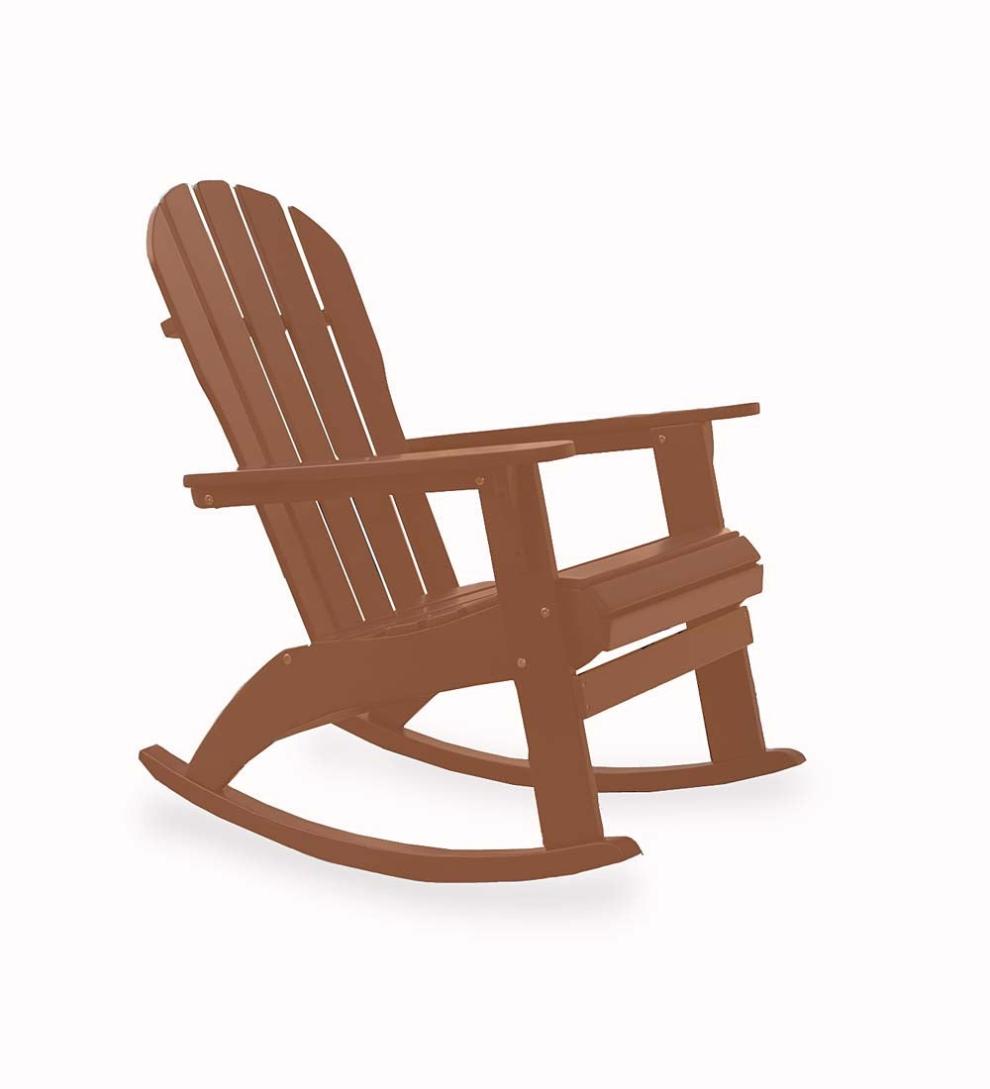 Plow &amp; Hearth Wood Furniture | Outdoor Living Wooden Adirondack Rocker - Black