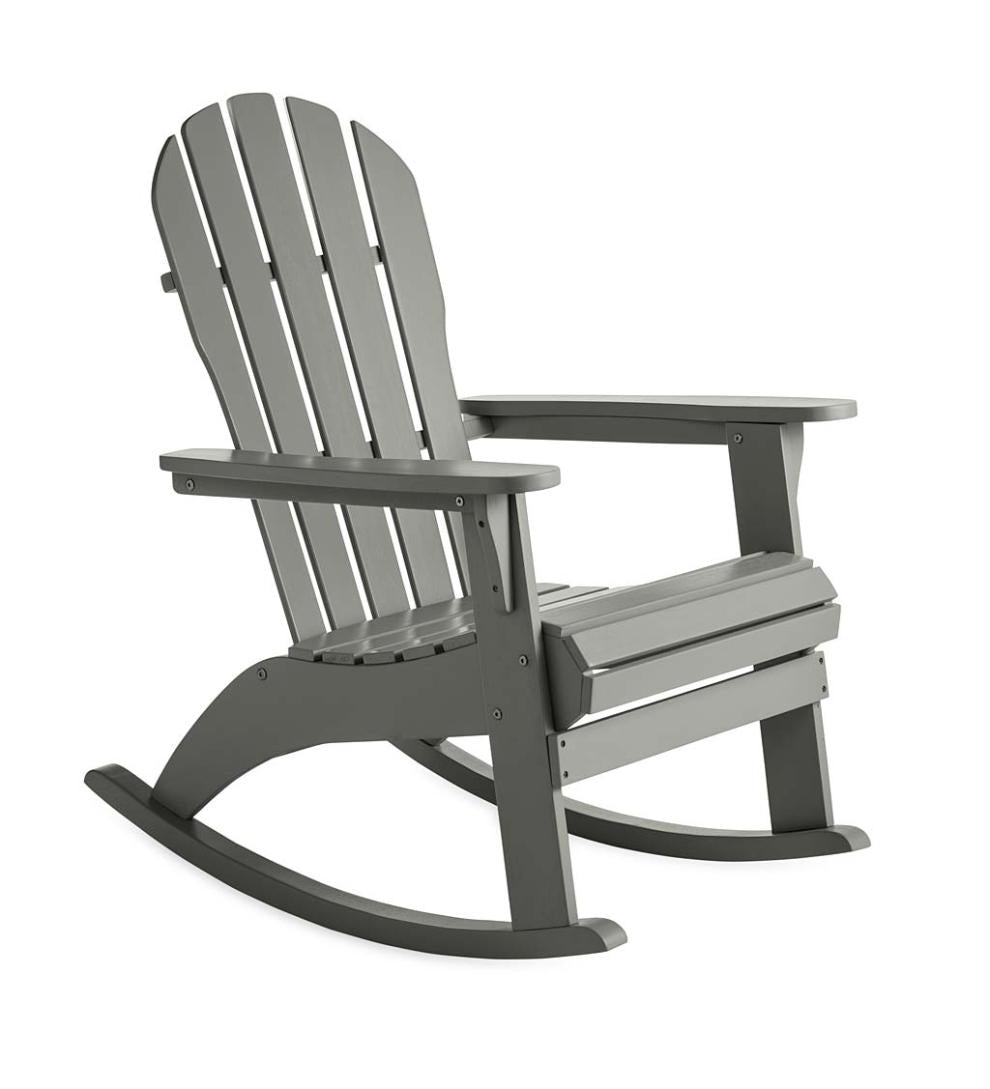 Plow &amp; Hearth Wood Furniture | Outdoor Living Wooden Adirondack Rocker - Black