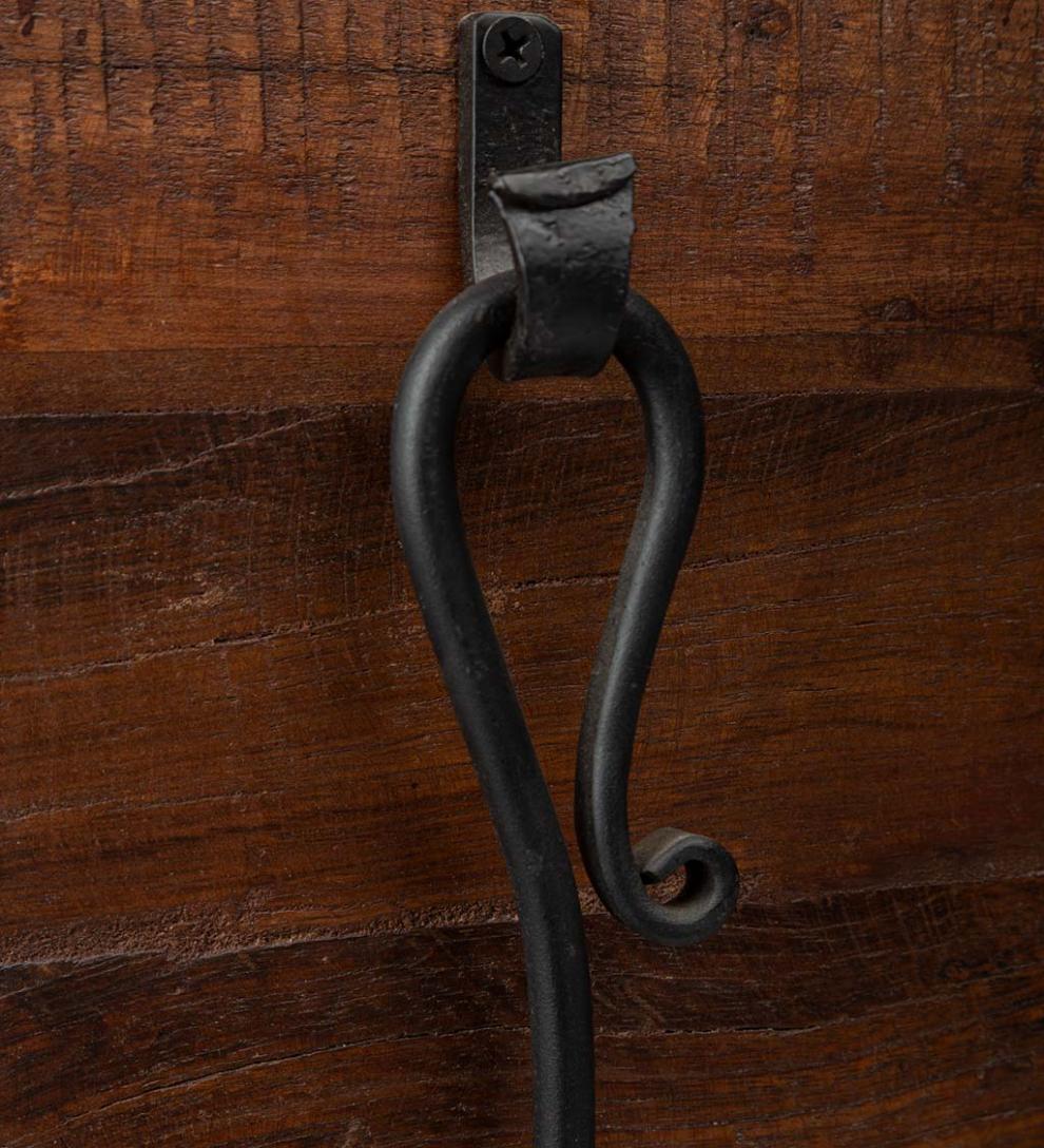 Plow &amp; Hearth Wood Storage &amp; Wood Racks | Fireplace &amp; Hearth Allegheny Raised Wood Storage Box With Fireplace Tools