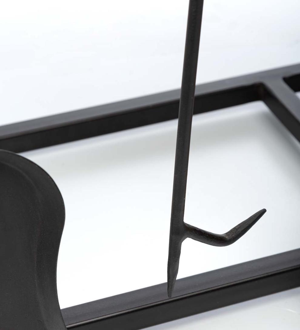 Plow &amp; Hearth Wood Storage &amp; Wood Racks | Fireplace &amp; Hearth Allegheny Raised Wood Storage Box With Fireplace Tools