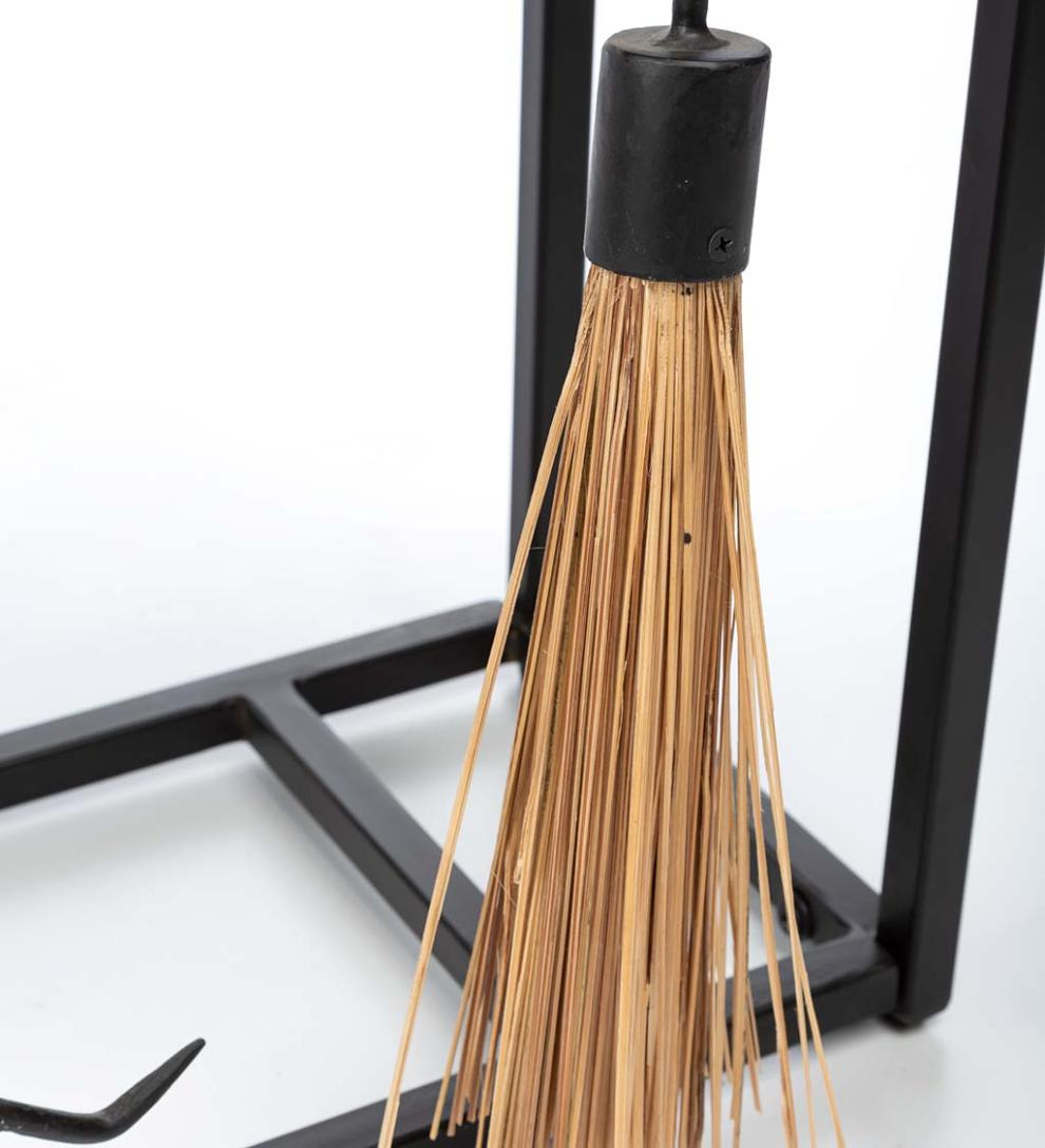 Plow &amp; Hearth Wood Storage &amp; Wood Racks | Fireplace &amp; Hearth Allegheny Raised Wood Storage Box With Fireplace Tools