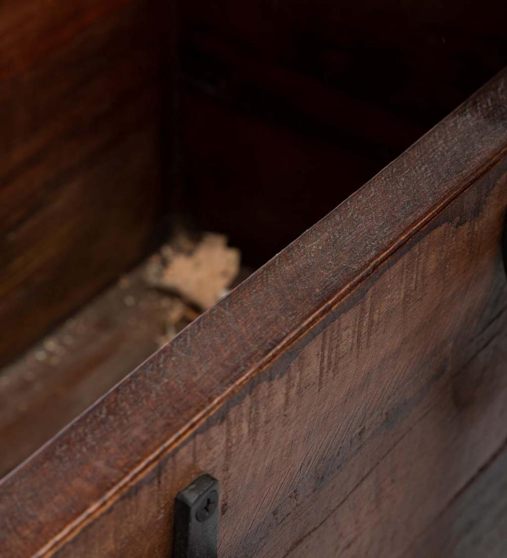 Plow &amp; Hearth Wood Storage &amp; Wood Racks | Fireplace &amp; Hearth Allegheny Raised Wood Storage Box With Fireplace Tools