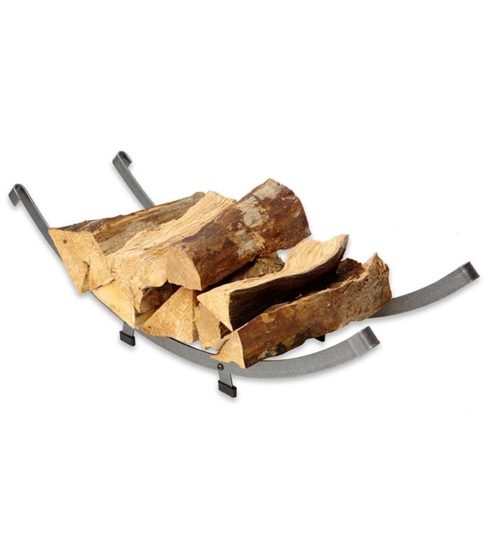 Plow &amp; Hearth Wood Storage &amp; Wood Racks | Fireplace &amp; Hearth American-Made Hammered Steel Arch Basket Log Rack