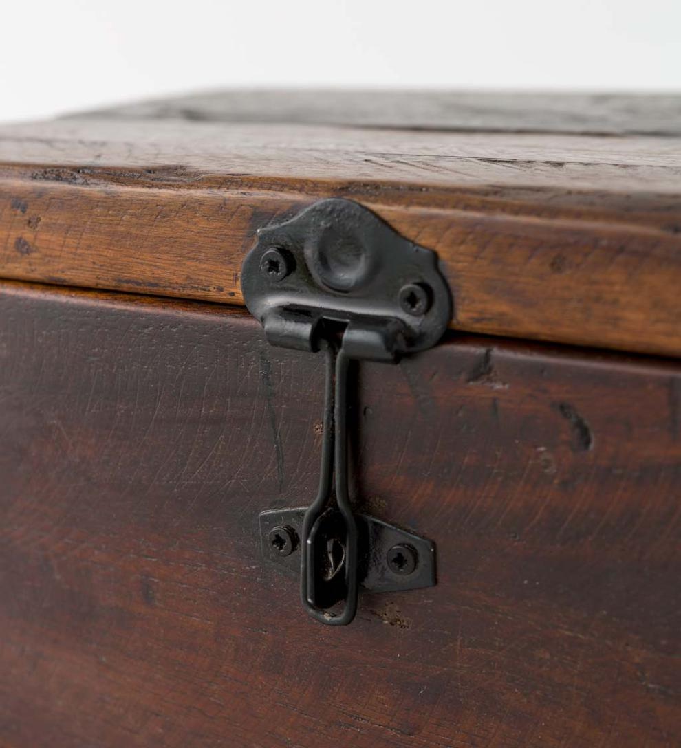 Plow &amp; Hearth Wood Storage &amp; Wood Racks | Fireplace &amp; Hearth Birmingham Reclaimed Wood Hearth Storage Box With 5 Lbs. Fatwood