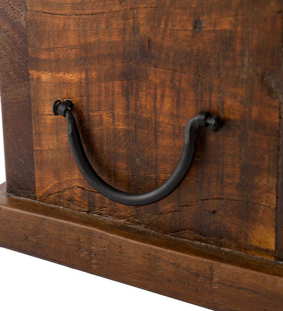 Plow &amp; Hearth Wood Storage &amp; Wood Racks | Fireplace &amp; Hearth Birmingham Reclaimed Wood Hearth Storage Box With 5 Lbs. Fatwood