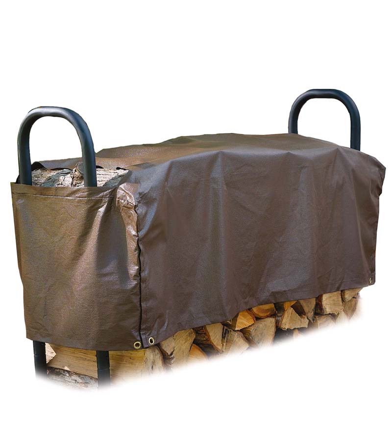 Plow &amp; Hearth Wood Storage &amp; Wood Racks | Fireplace &amp; Hearth Heavy-Duty Steel Log Racks And Vinyl Covers